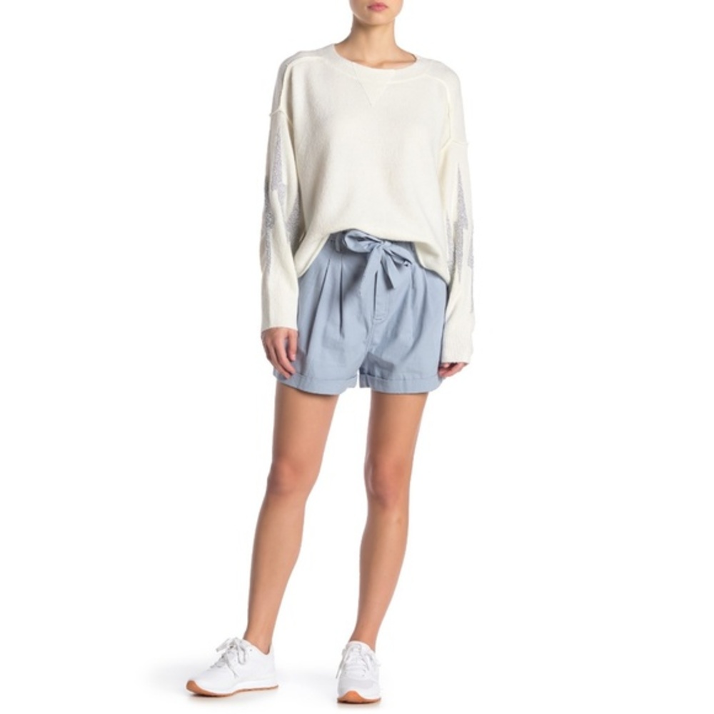 NWT Nordstrom GLG Blue High Waist Tie Front Shorts
